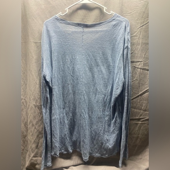 Gap Blue Linen Shirt Oversized M hi low - Picture 5 of 6